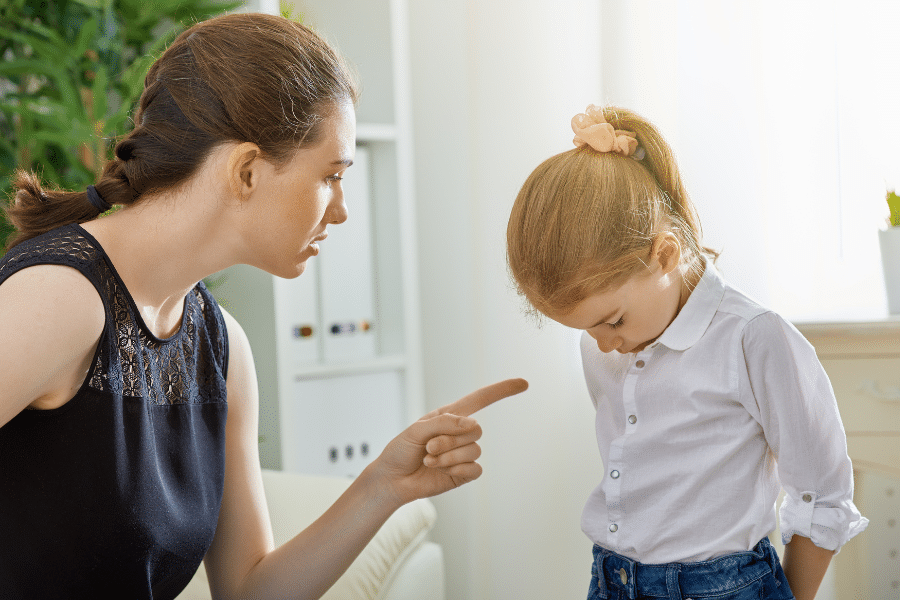mom punishing child - differentiating between consequences, threats, and punishments